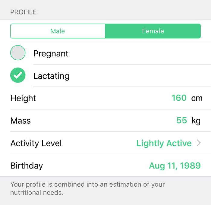 Profile settings